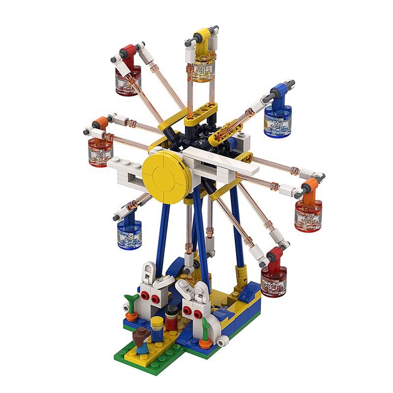 Longshop Moon Rabbit Ferris Wheel Building Blocks Toy (214Pcs) - DIY Amusement Park Model Kit, Creative Desktop Decoration for Kids & Adults - Perfect Gift for Birthday, Christmas & Home Decor