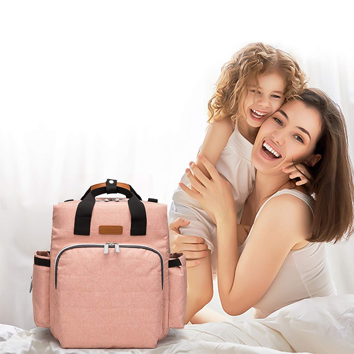 Waterproof Baby Diaper Changing Backpack with Changing Pad - Pink | Stylish Nursery Organizer for Travel, Outings & Daily Use