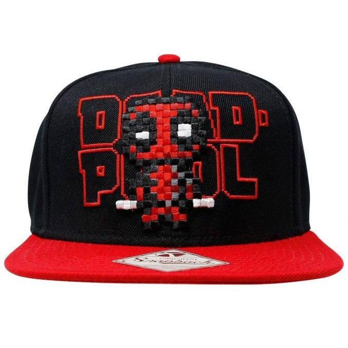 Marvel Deadpool Pixelated 8-Bit Snapback Cap | Official Licensed Bioworld Merchandise | Perfect for Cosplay, Gaming Conventions & Marvel Fans