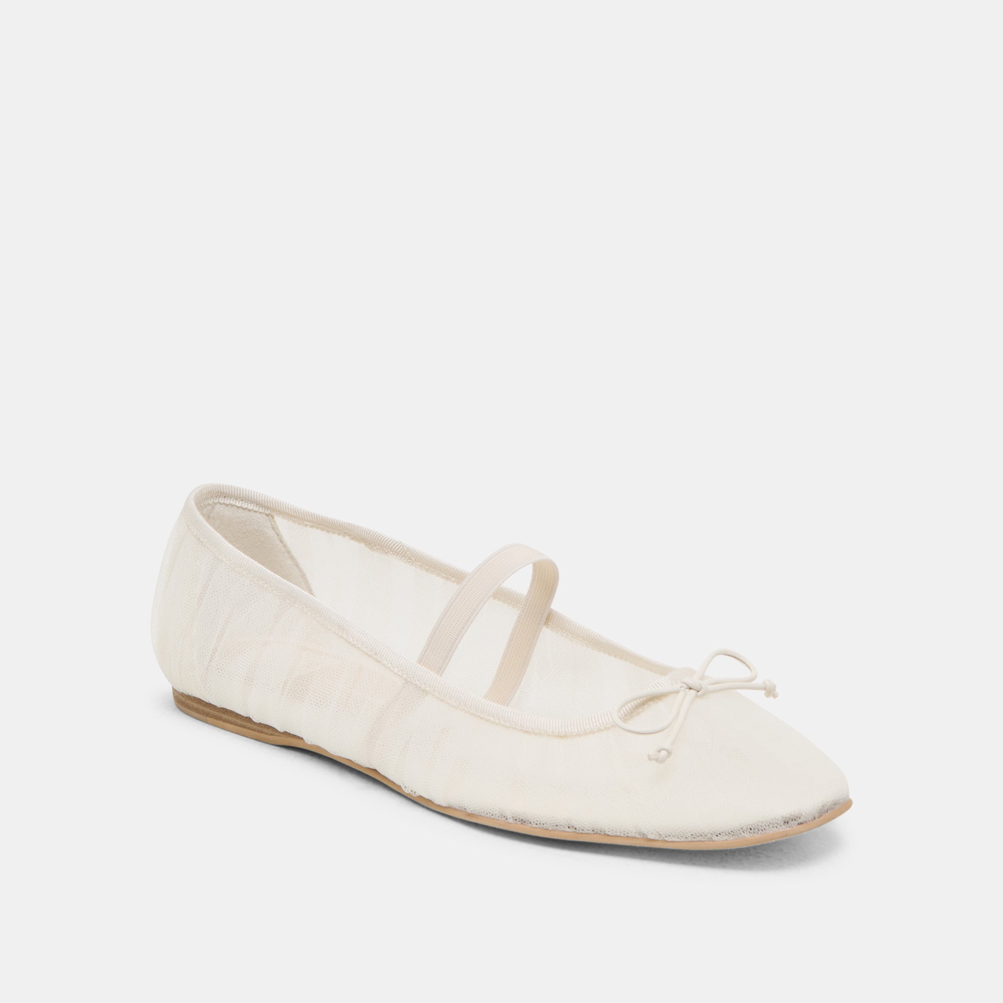 RAEVEN Women's White Tulle Ballet Flats - Comfortable & Elegant Shoes for Dance, Wedding, and Everyday Wear