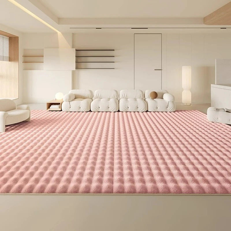Soft Indie Plush Faux Rabbit Fur Area Rug - Minimalist Home Decor for Living Room, Bedroom & Nursery - Cozy & Stylish Floor Mat for Modern Spaces