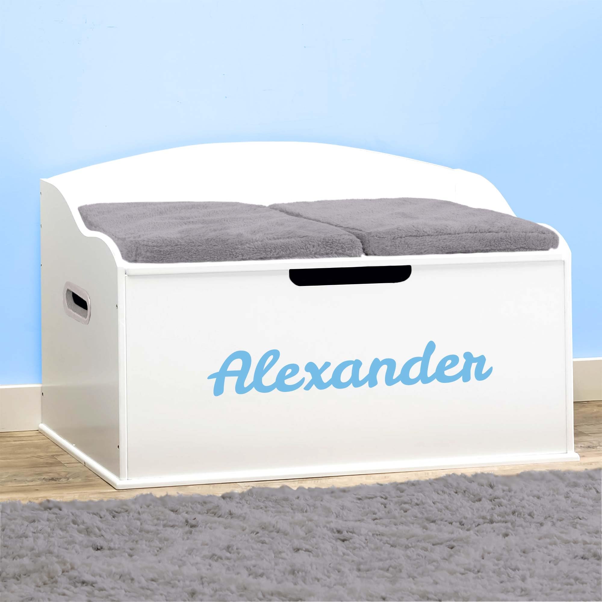 DIBSIES Personalized Creative Wonders Toy Box - Signature Series for Boys in White | Perfect for Kids' Room Organization & Storage