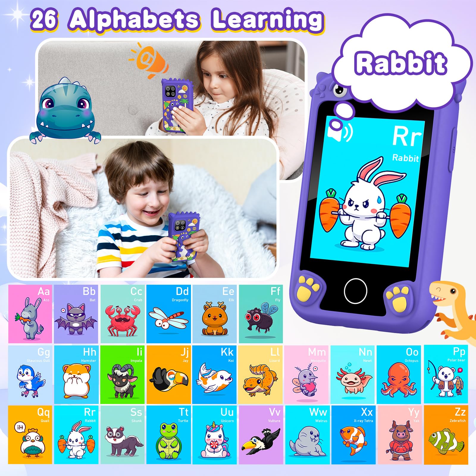Best Kids Smart Phone Toy for Boys & Girls Ages 3-8 - Touchscreen Learning Phone with Camera, Music & Games - Perfect Birthday Gift for Toddlers & Preschoolers - Pretend Play, Early Education & Travel Entertainment