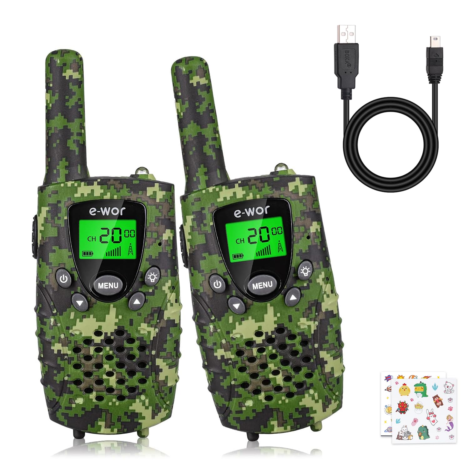 **Kids Walkie Talkies 4 Miles Long Range Rechargeable - 22 Channels with Flashlight, Adventure Toys for Boys & Girls Ages 3-12 - Perfect for Outdoor Play, Camping, Hiking & Birthday Gifts**
