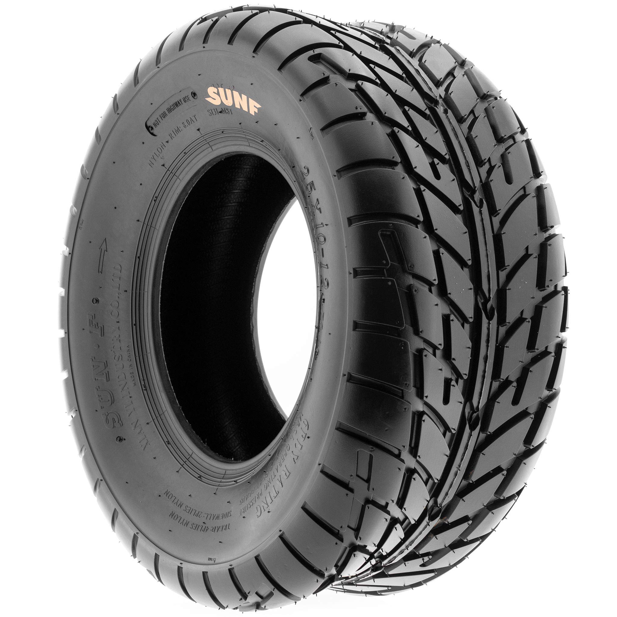 2 Pack SunF A021 TT Sport ATV/UTV Tires 25x11-12 6PR Tubeless - Dirt Track & Flat Track Racing Tires for Off-Road Adventures & Trail Riding