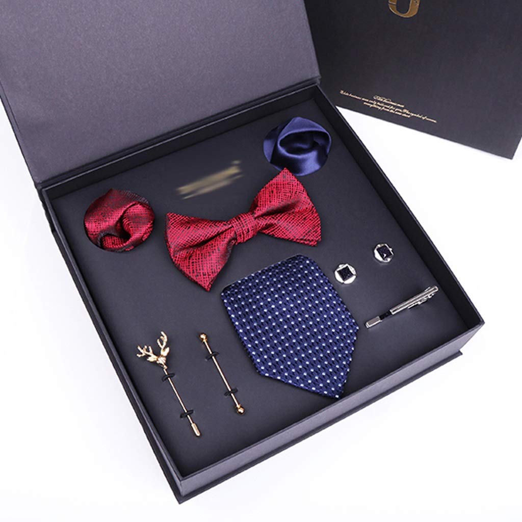 Premium Silk Jacquard Woven Necktie Set for Men - Elegant Business & Wedding Ties - Formal Office Attire & Special Occasion Accessories (Color: A)