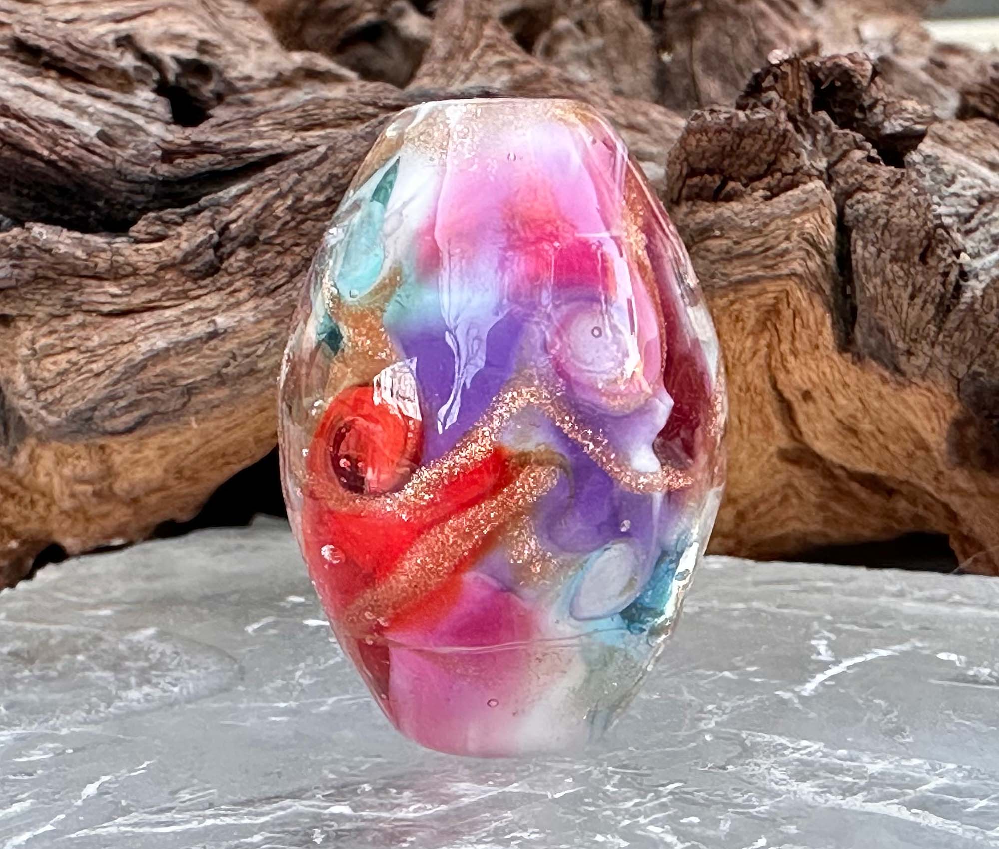 Sunset Dreams Lampwork Glass Focal Bead for Jewelry Making - Handmade Artisan Bead for Necklaces, Bracelets & DIY Craft Projects