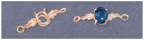 Solid Sterling Silver or 14kt Gold Leaf Bracelet Link for 7x5mm & 10x8mm Oval Stones - DIY Jewelry Making Kit, Custom Handmade Beaded Bracelet Supplies - Perfect for Crafting, Gifts & Boho Fashion Accessories