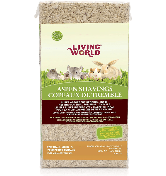 Living World Aspen Shavings for Small Animals - Natural Bedding for Hamsters, Rabbits & Guinea Pigs - Dust-Free Small Pet Cage Liner for Comfort & Odor Control
