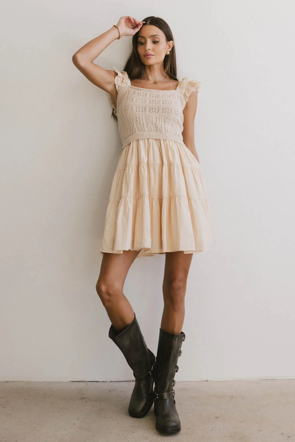 Lindie Knit Bodice Mini Dress - Women's Elegant Party & Cocktail Dress for Evening Events, Date Nights & Special Occasions | Final Sale