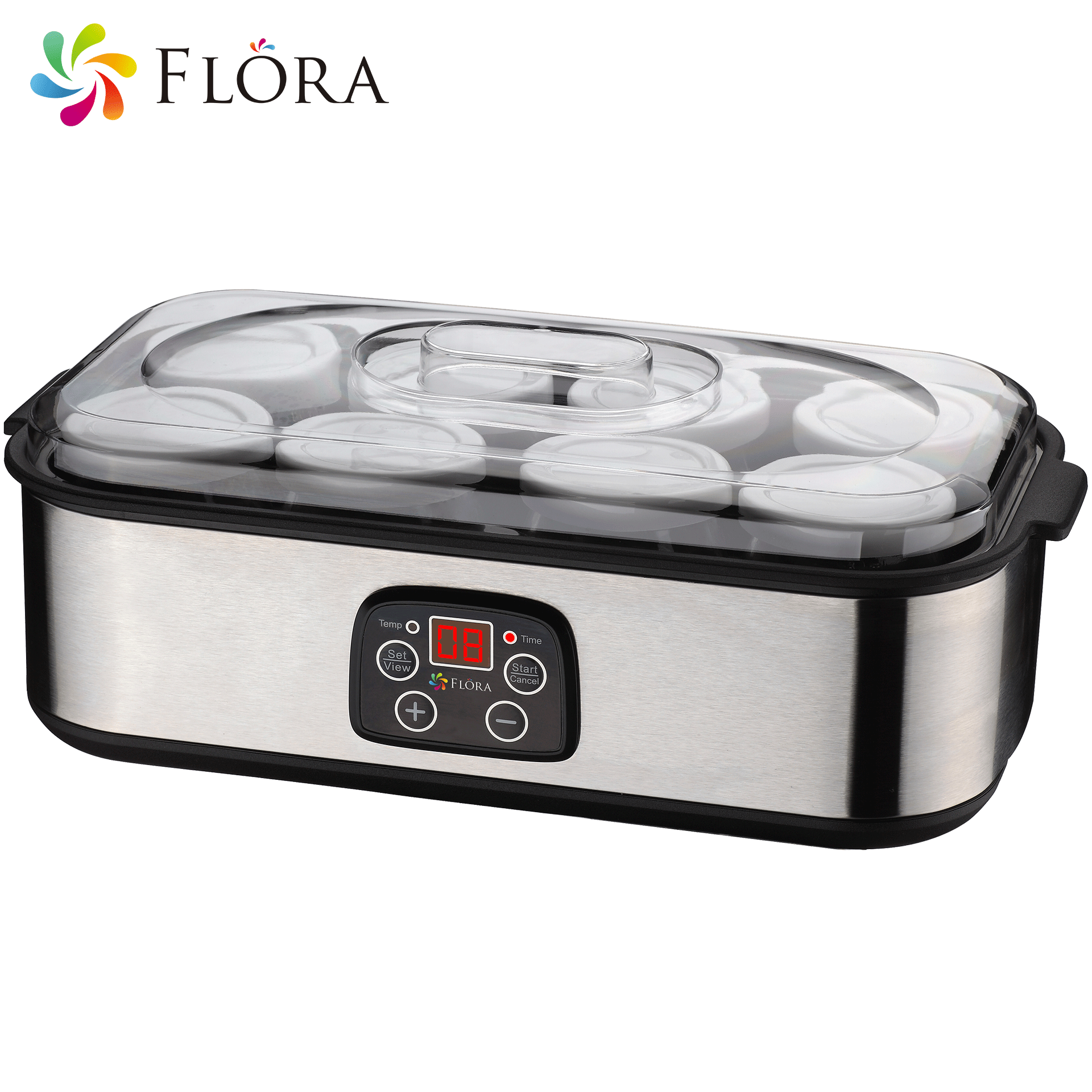 Electric Yogurt Maker Machine with 8 Glass Jars - Digital LCD Display & Temperature Control for Homemade Yogurt, Natto, Rice Wine & Curd - Perfect for Healthy Breakfast, Snacks & Fermented Foods (FL YME 816)