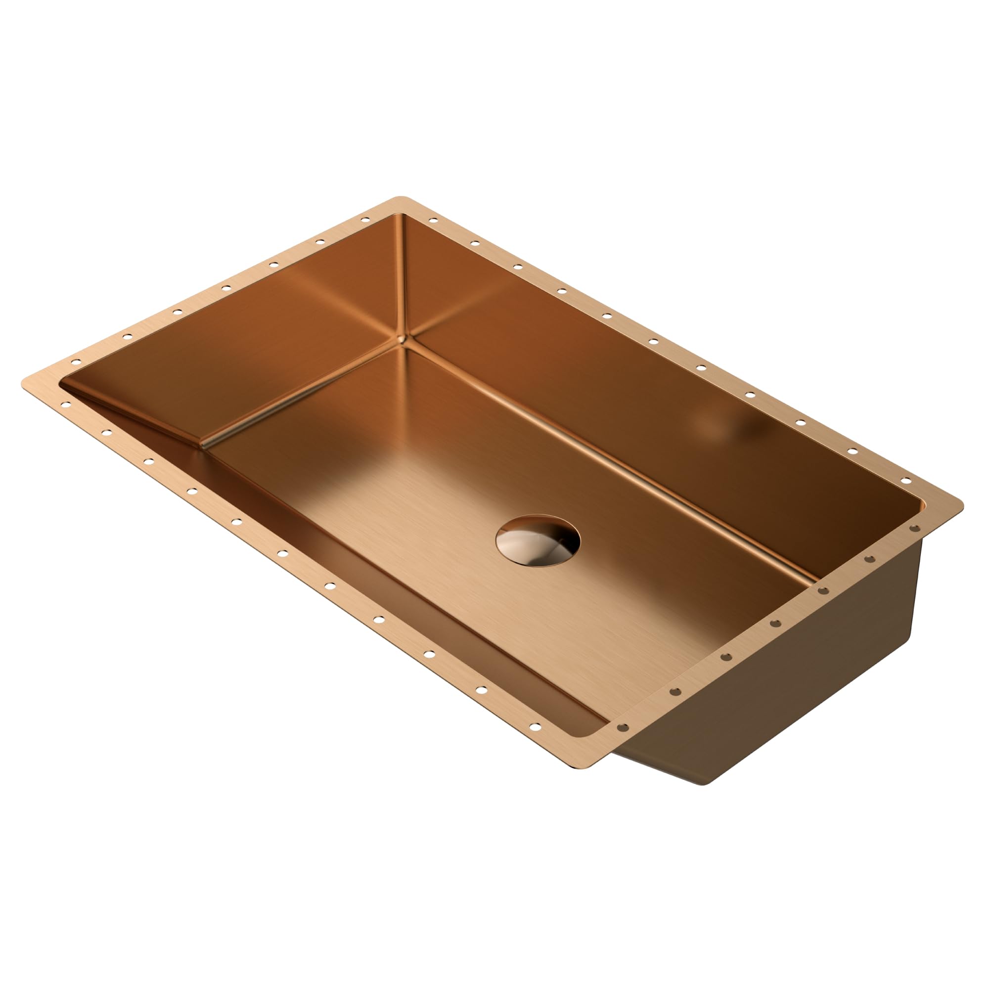 Karran Cinox Brushed Copper Stainless Steel Undermount Kitchen Sink - 32 x 18 Inch Rectangular Design for Modern Farmhouse & Contemporary Kitchens