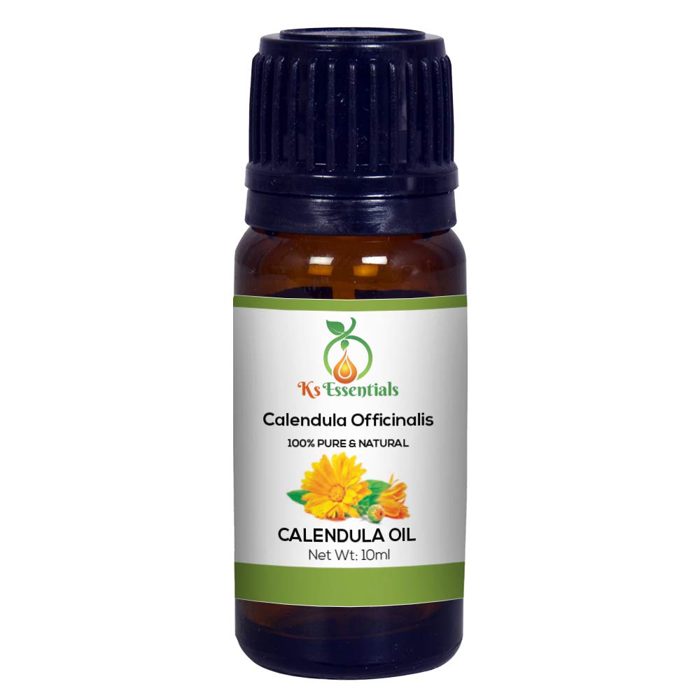 Ks Essentials 100% Pure Calendula Essential Oil - Undiluted Natural Skin & Hair Care Treatment (10ml) for Aromatherapy, Massage & DIY Beauty Products