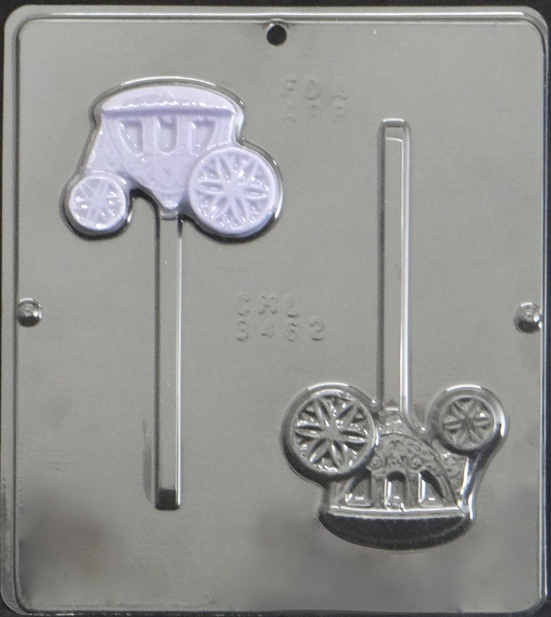 Stagecoach Cinderella Carriage Lollipop Chocolate Candy Mold - 2 Cavity Silicone Baking Mold for DIY Treats, Party Favors & Holiday Gifts