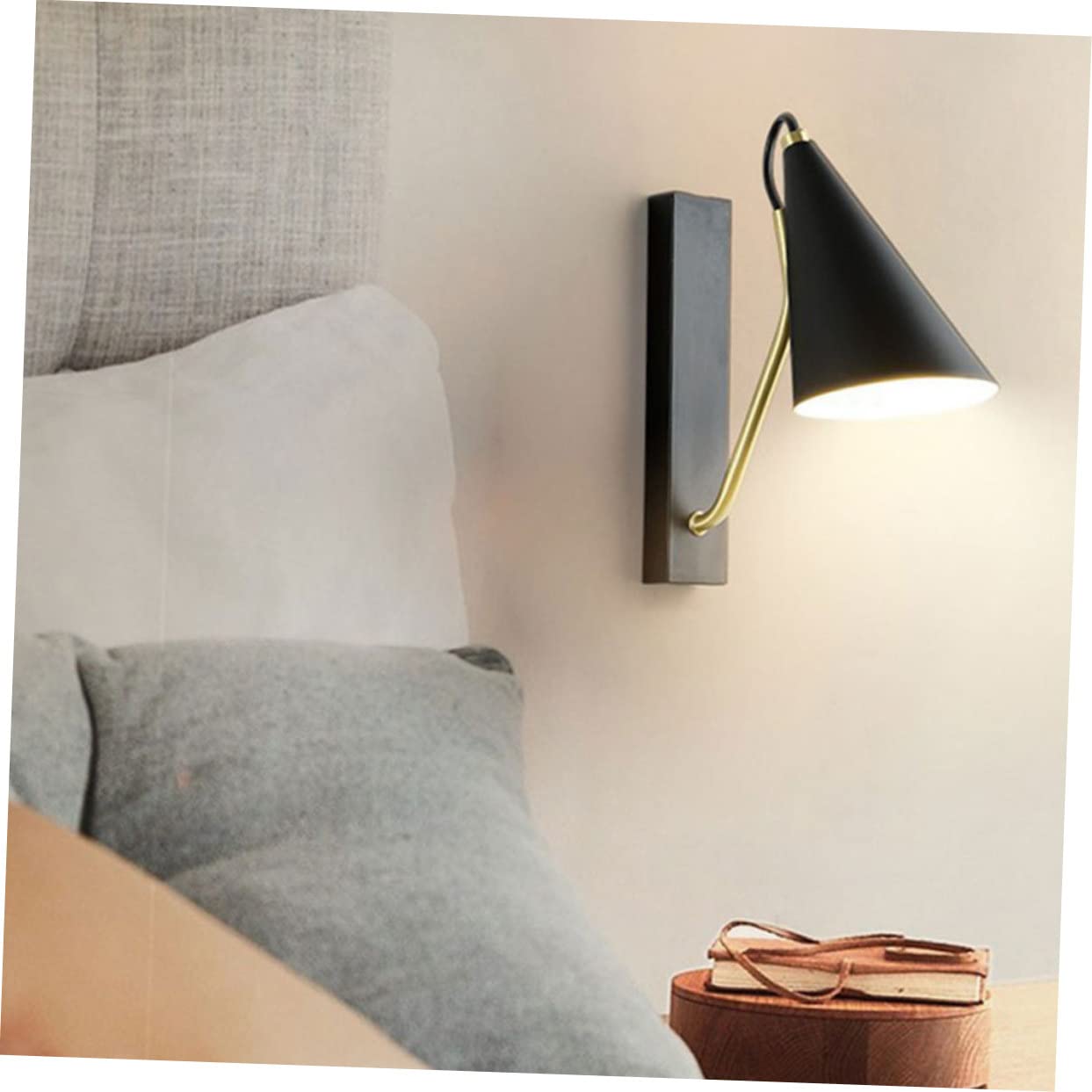 Housoutil 2 Pack Indoor Wall Sconces - Black Iron Art Decorative Wall Lights Without Bulb, Nordic Style for Living Room, Bedroom, Office, and Hallway Lighting Decor