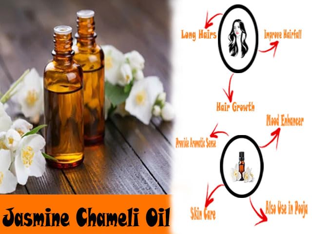 Pure Chameli Jasmine Hair Oil for Stress Relief & Hair Growth - 60ml (Pack of 2) | Therapeutic Aromatherapy Oil for Relaxation, Scalp Massage & Nighttime Hair Care