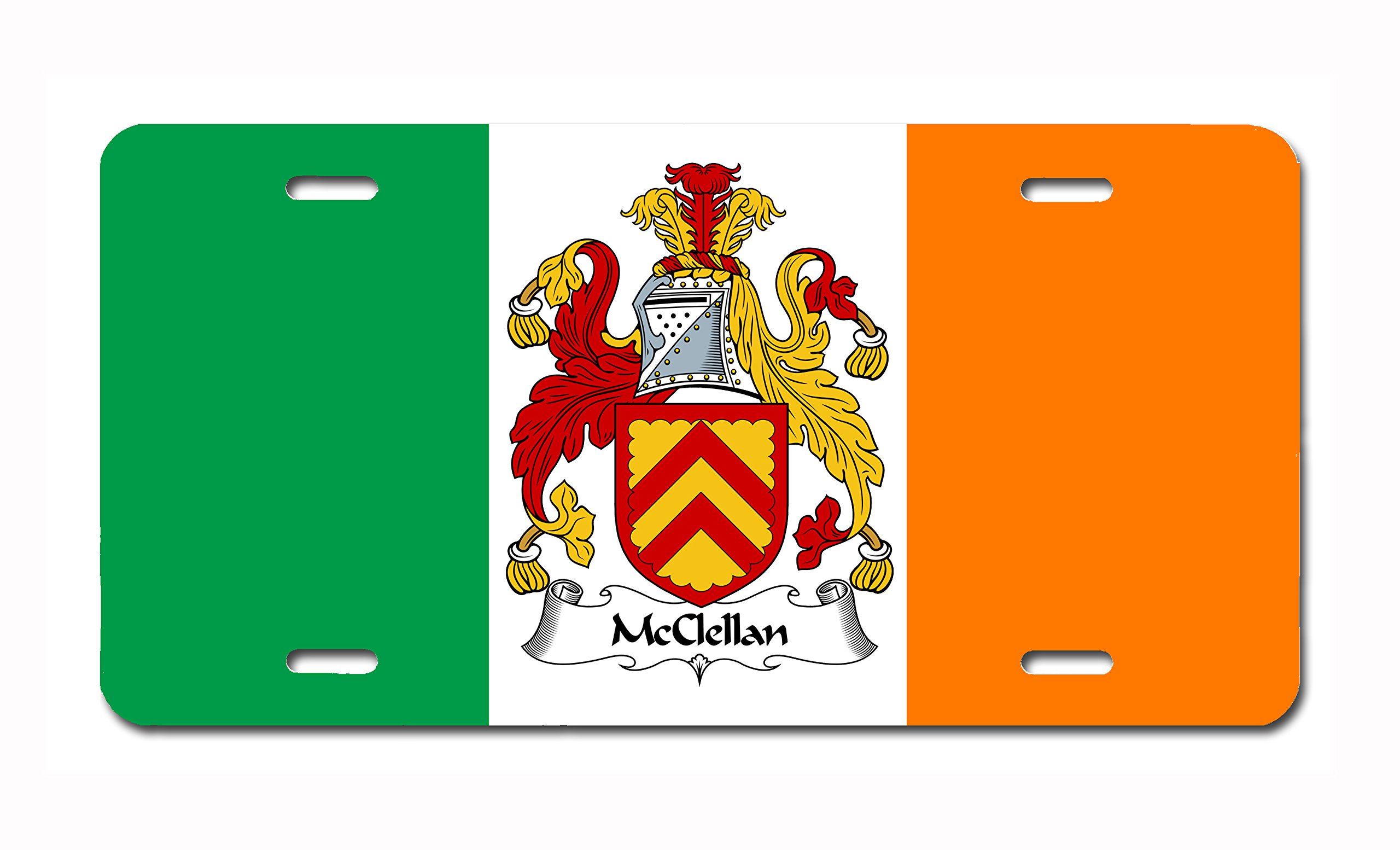 McClellan Coat of Arms Family Crest Metal License Plate - Personalized Vanity Car Tag - US Made - Perfect for Cars, Trucks & Motorcycles - Show Your Family Pride