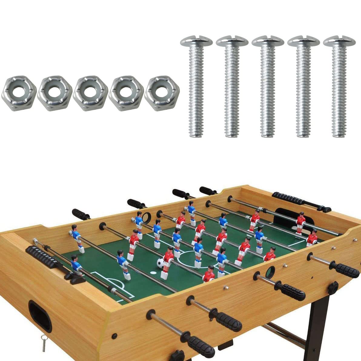MEETOOT 10-Piece Table Football Replacement Parts Kit - Mini Player Figures, Screws & Nuts for Foosball Table Repair & Maintenance | Perfect for Home Game Rooms, Bars & Arcades