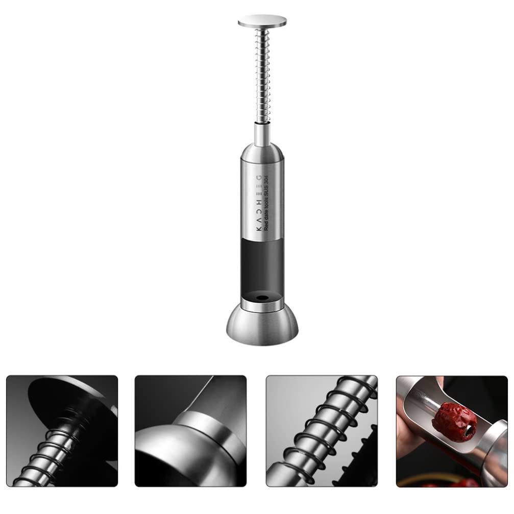 Stainless Steel Fruit Core Remover Tool - Cherry, Date, Apple Corer for Kitchen - Easy to Use Kitchen Gadget for Pitting Fruits (Perfect for Baking, Cooking & Meal Prep)