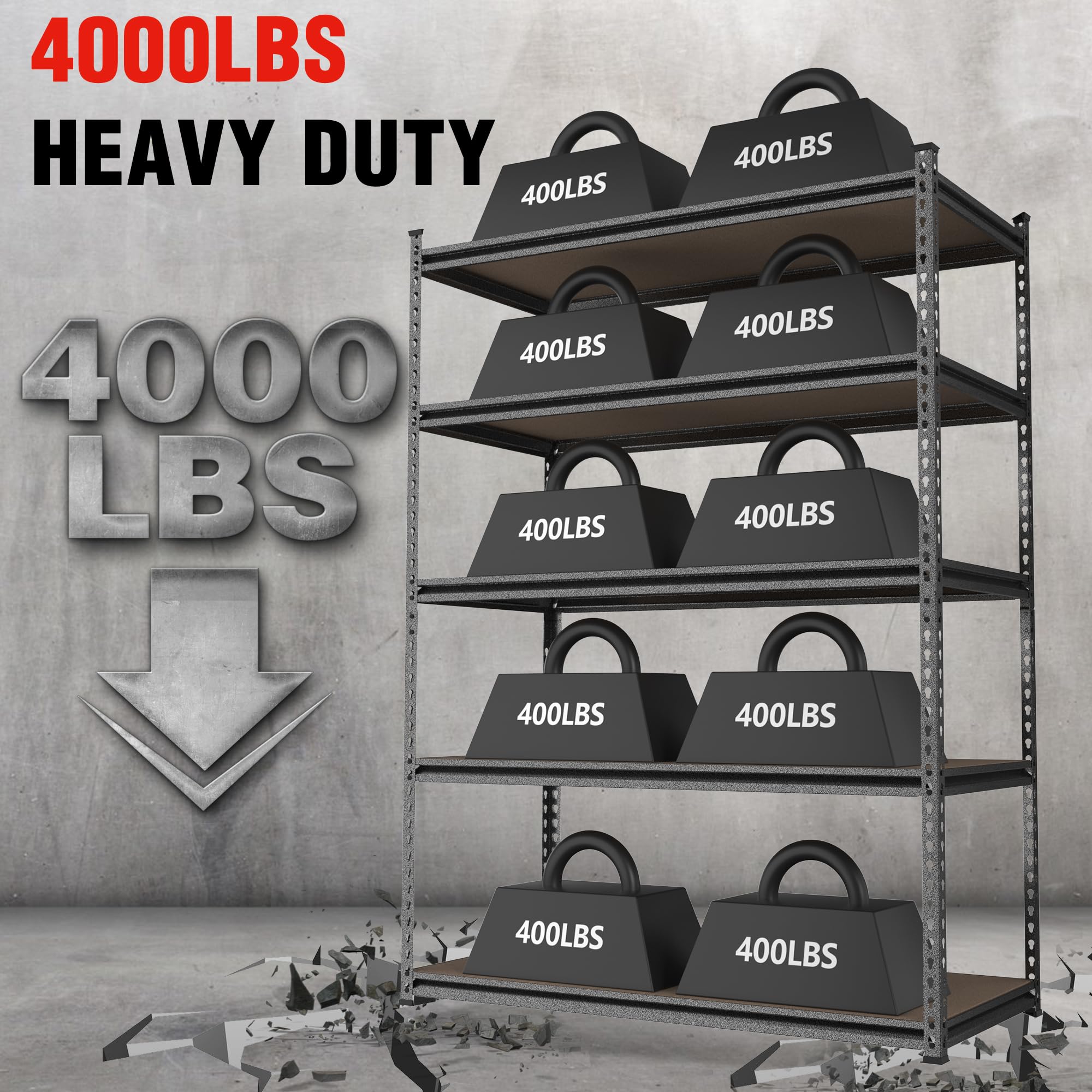 WORKPRO 5-Tier Heavy Duty Metal Storage Shelving Unit - 36