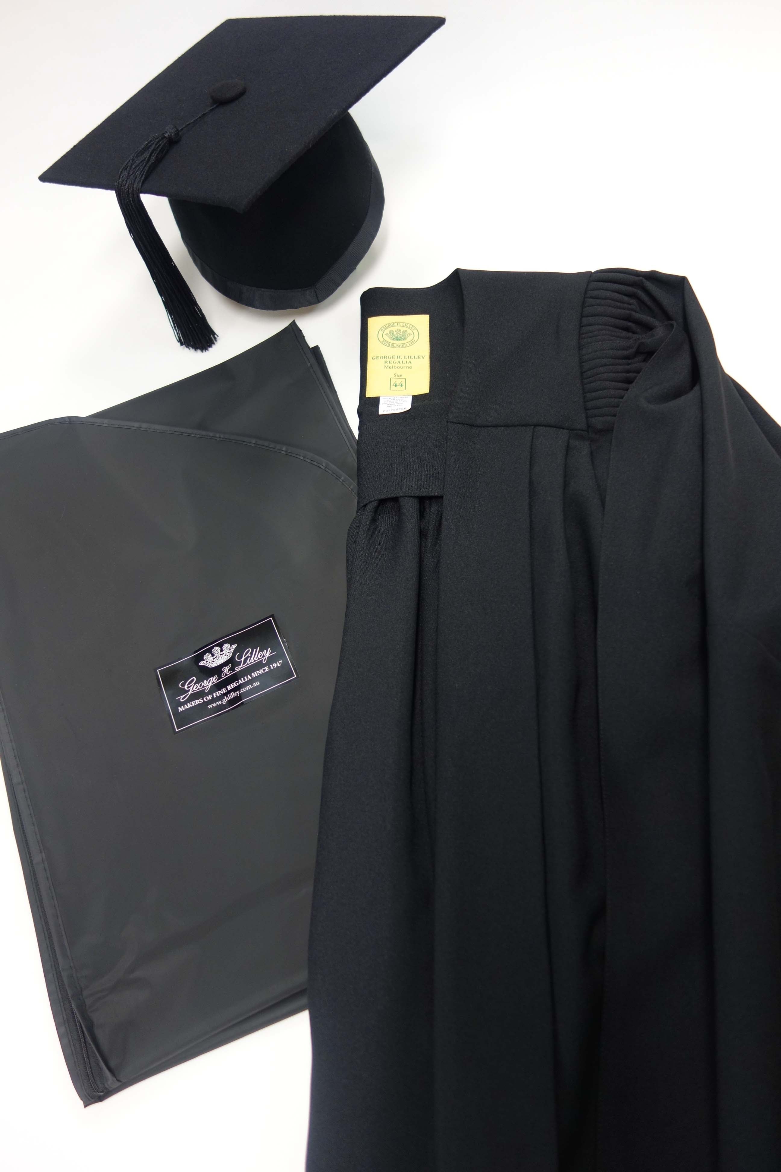 Master Graduation Gown and Cap Set - Premium Academic Regalia for University Commencement Ceremonies & Graduation Photos