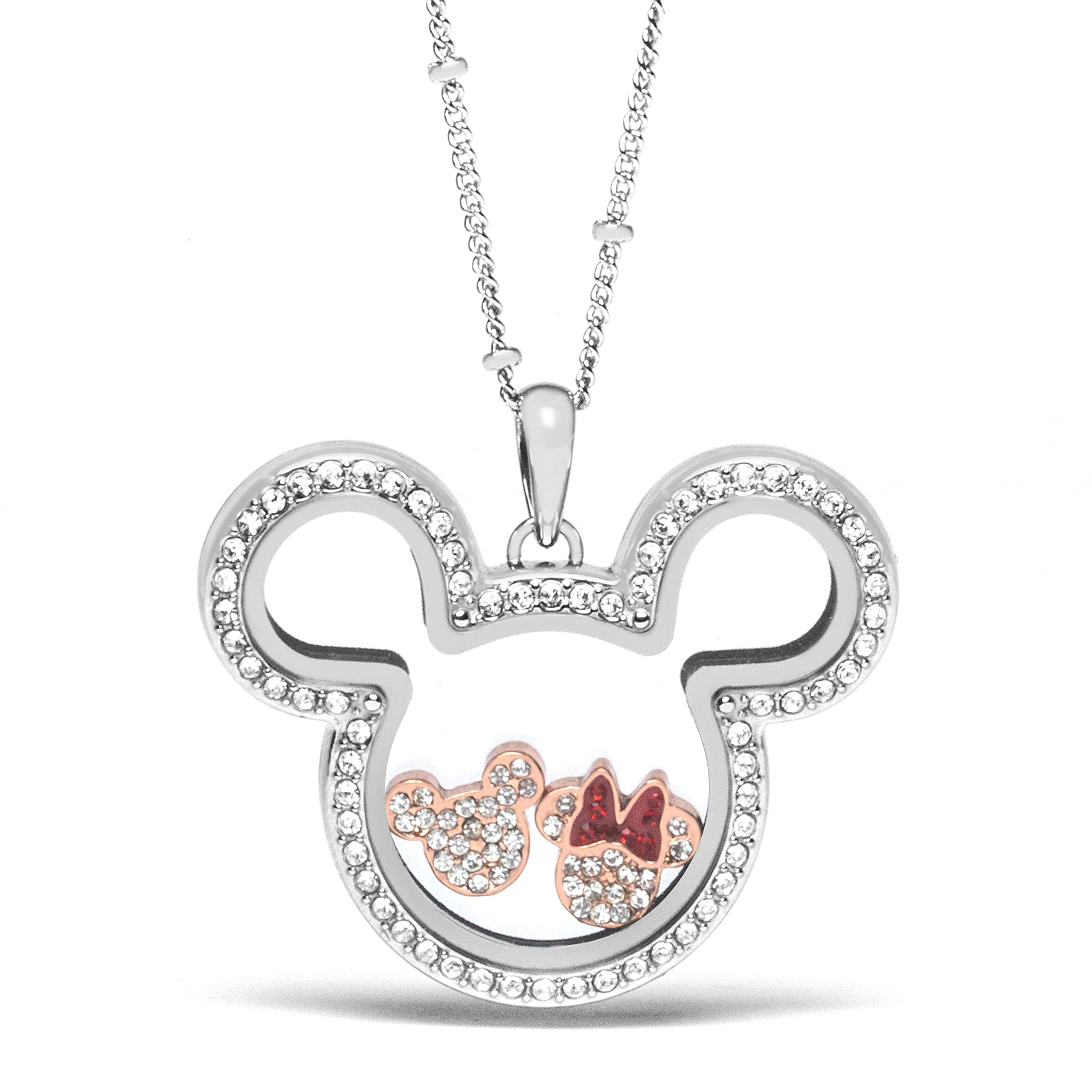 Disney Mickey Mouse Living Locket Necklace Set - Perfect Gift for Disney Fans, Collectors & Jewelry Lovers | Birthday, Anniversary, Valentine's Day Present