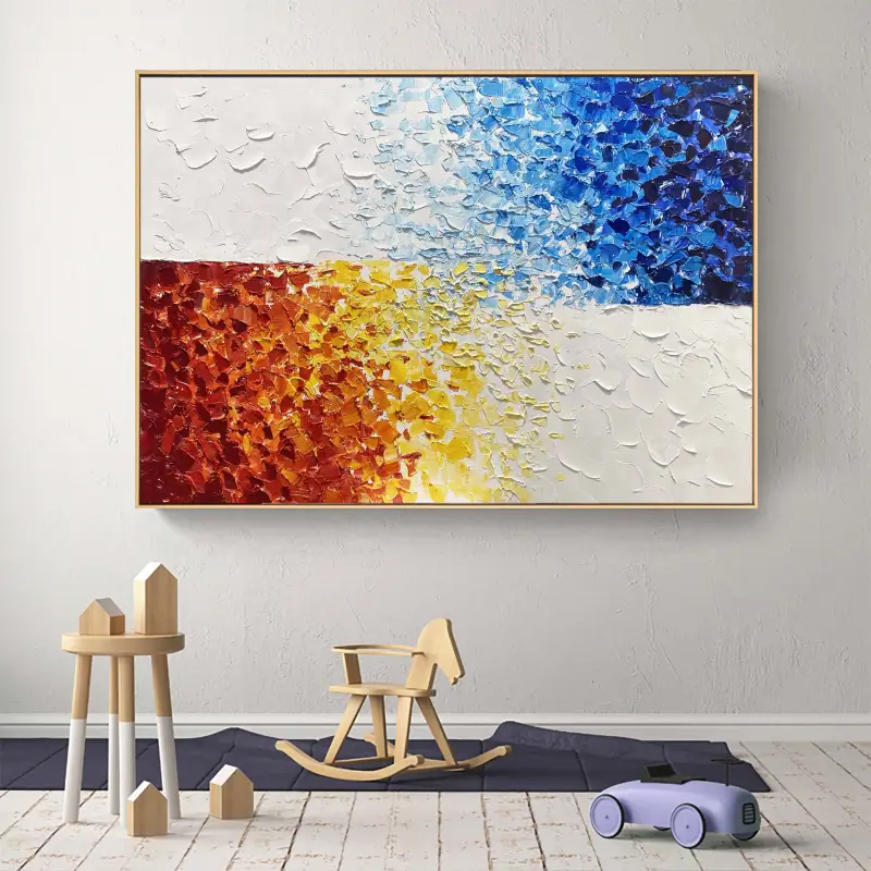 Flower and Tree Painting #FT029 - Handmade Canvas Wall Art for Home & Office Decor - Perfect for Living Room, Bedroom, and Office Spaces