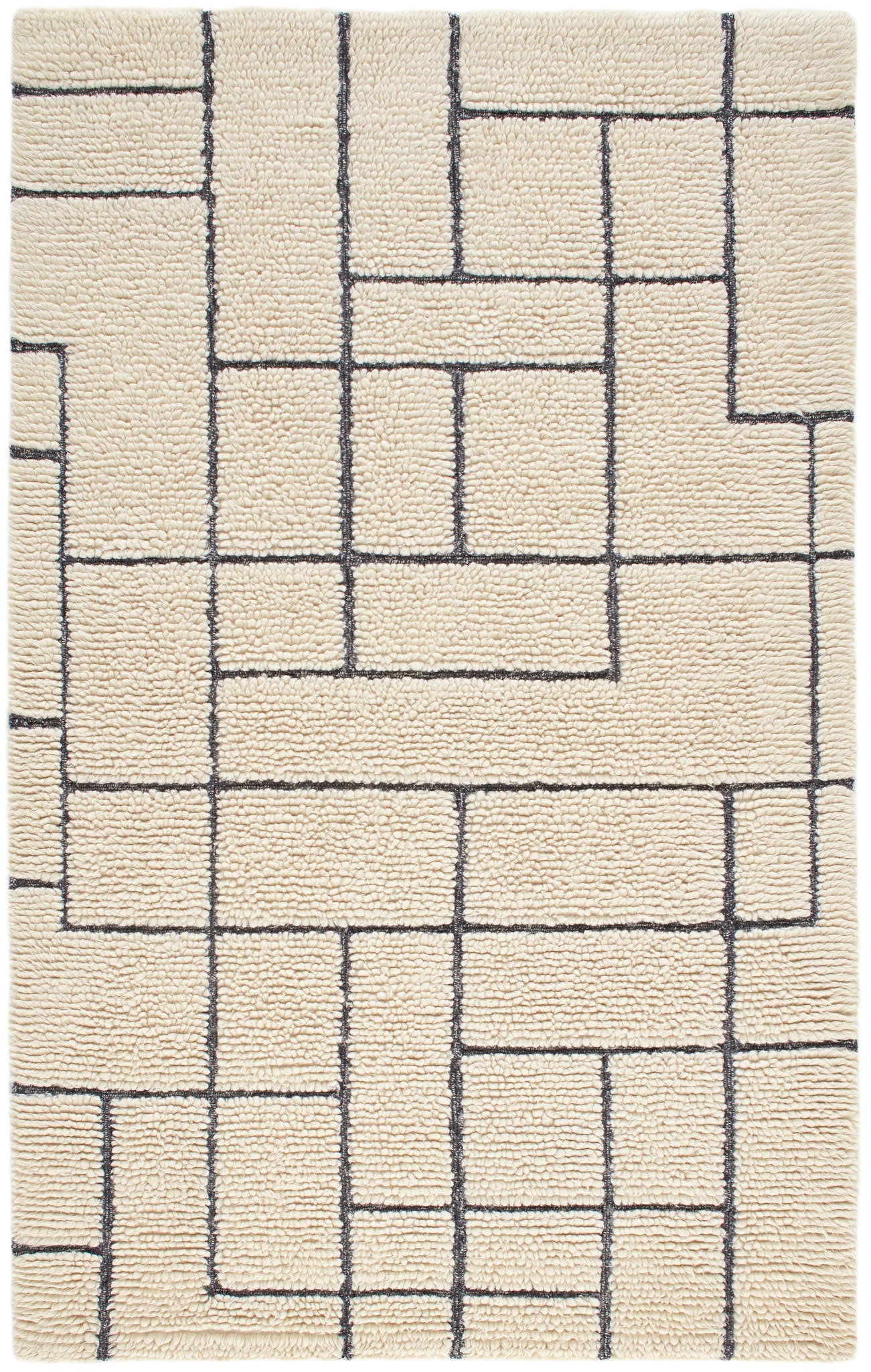 Hand Tufted Wool Rug - Ivory & Grey Cowan Design | Soft & Durable for Living Room, Bedroom & Office Decor
