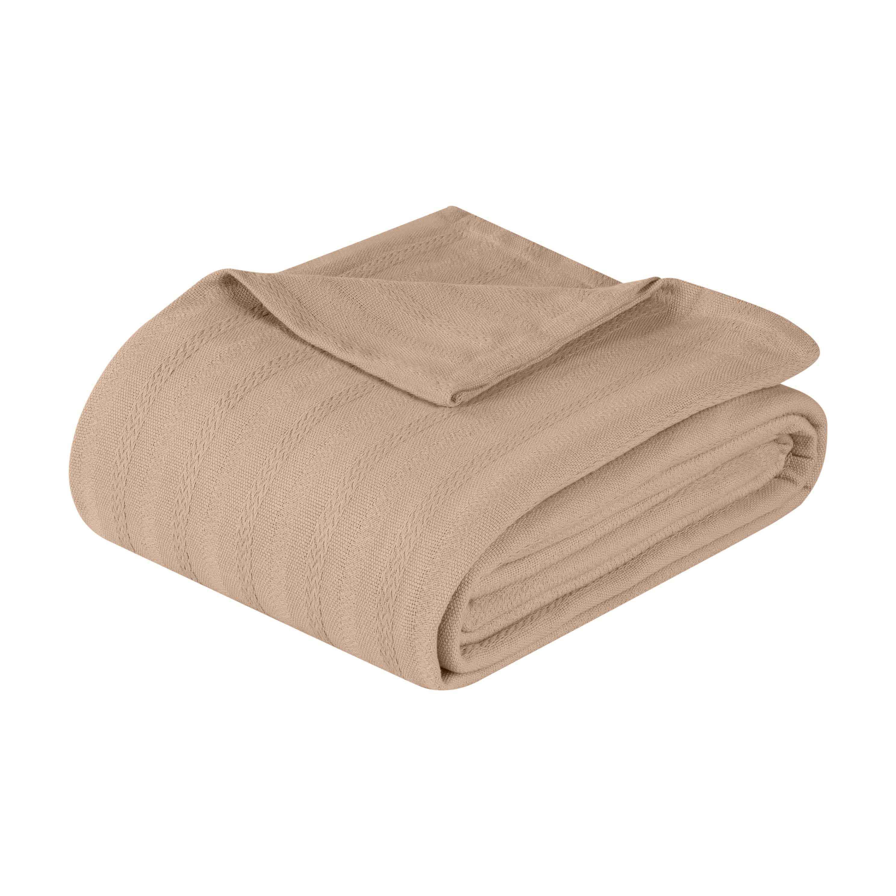 Soft Clara Cotton Textured Striped Lightweight Woven Blanket - Perfect for Sofa, Bed & Outdoor Picnics
