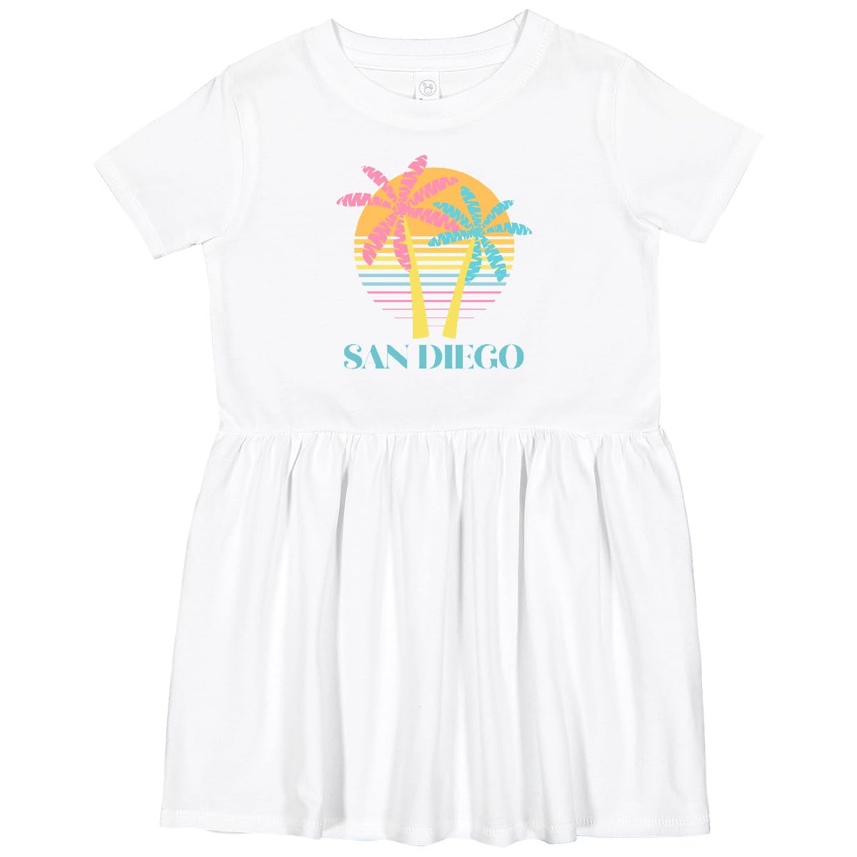 Inktastic San Diego California Beach Vacation Toddler Dress - Cute Summer Outfit for Girls, Casual Playwear, Beach Party, Family Vacation & Photo Shoot
