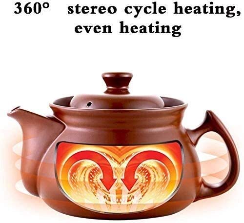 3L Ceramic Casserole Dish with Lid - Clay Pot Cookware for Healthy Cooking, Stewing & Chinese Herbal Medicine Preparation | Perfect for Home Kitchen, Herbal Decoction & Vintage Style Cooking