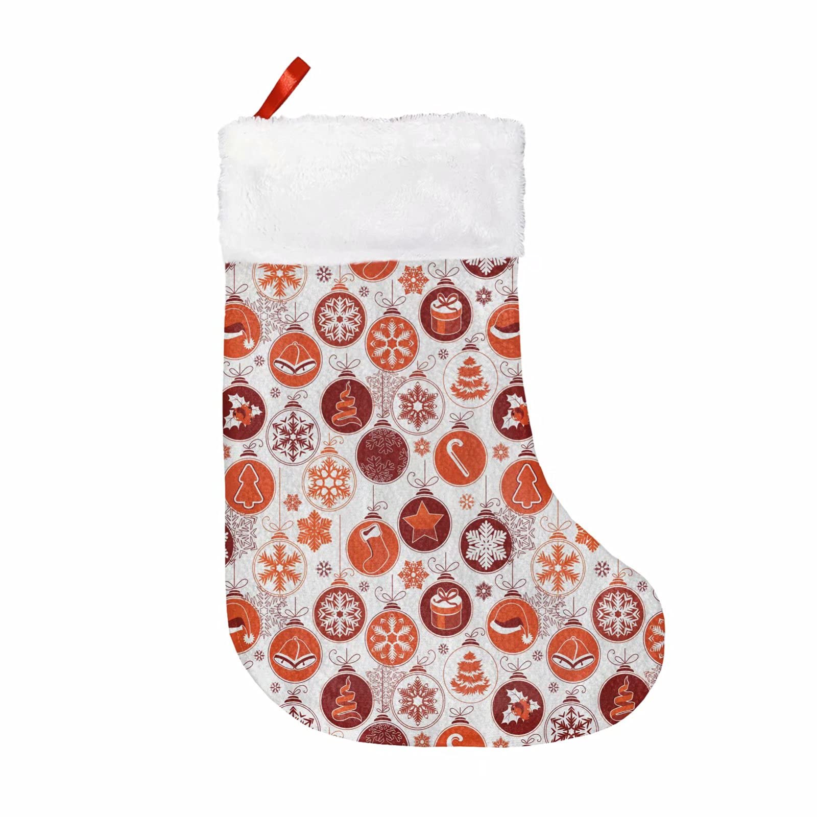 6-Piece Christmas Stocking Set - Snowflake & Candy Design Personalized Holiday Decor for Fireplace, Xmas Tree, and Party - Festive Gift Socks for Christmas & Holiday Season Decorations