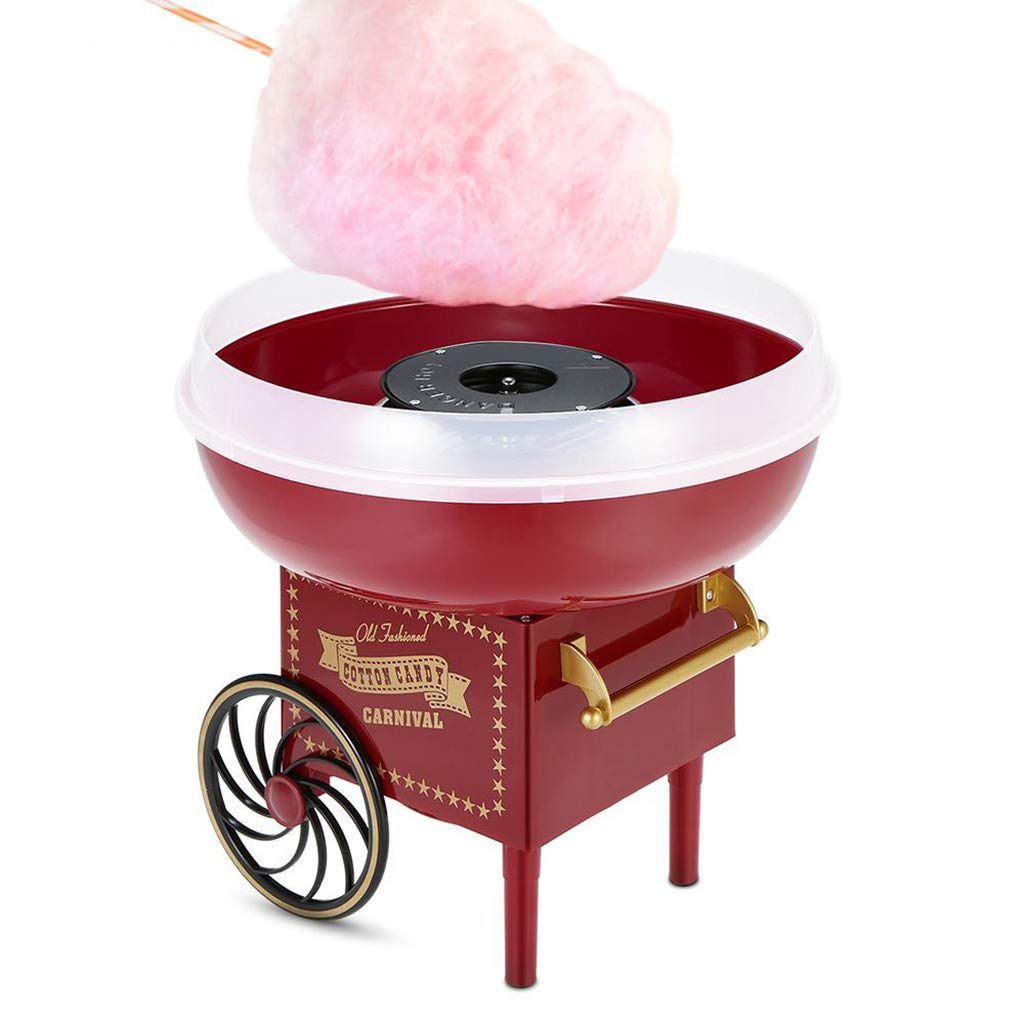 Mini Cotton Candy Maker Machine Cart - Nostalgic Retro Style, Easy to Use for Home Parties & Events - Perfect Gift for Kids & Sweet Lovers (Pink)