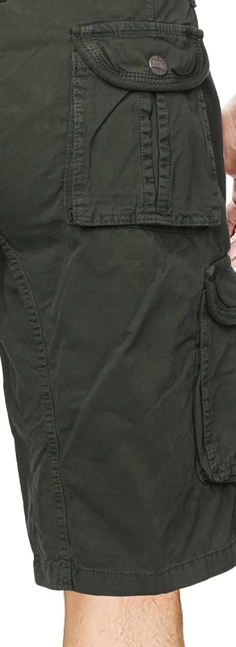 RAW X Men's Belted Cargo Shorts - Relaxed Fit Casual Knee-Length Pants with Multiple Pockets | Perfect for Outdoor Activities, Hiking, Travel & Everyday Wear