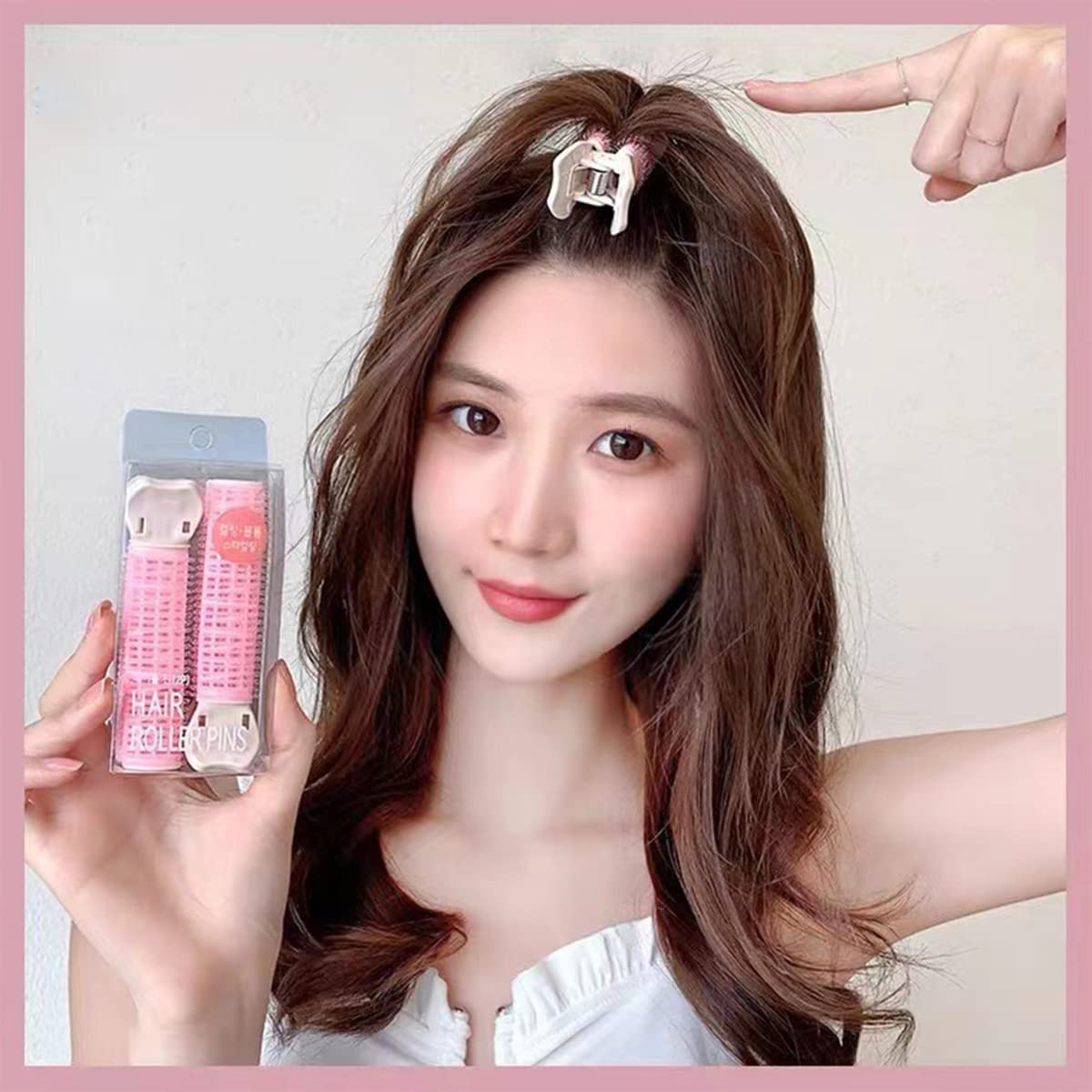 Jumbo Hair Curlers Rollers with Clips - 8PCS Volumizing Hair Rollers Set for Long, Medium, Short, Thick & Thin Hair (3 Sizes, Pink) | Salon-Quality Curls at Home, Perfect for Daily Styling & Special Occasions