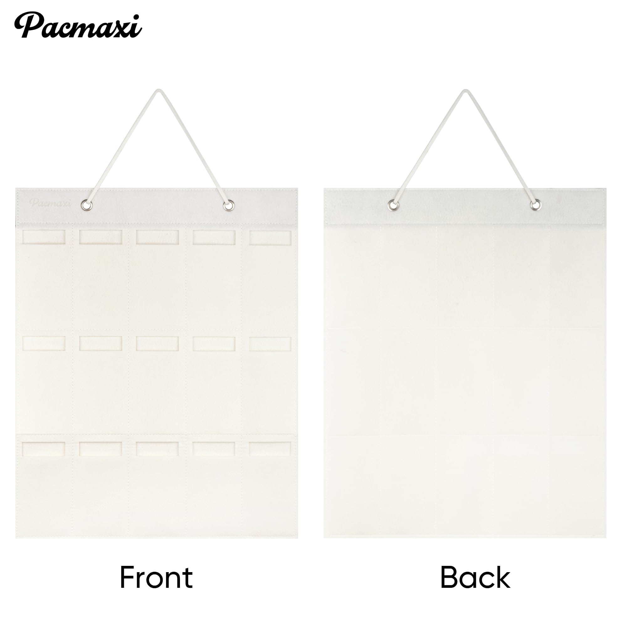 PACMAXI 15-Slot Sunglasses Organizer Wall Mount - Eyeglasses Storage Holder & Display for Sunglasses, Glasses, and Eyewear (Ivory White) - Perfect for Bedroom, Bathroom, Office, or Retail Store Organization