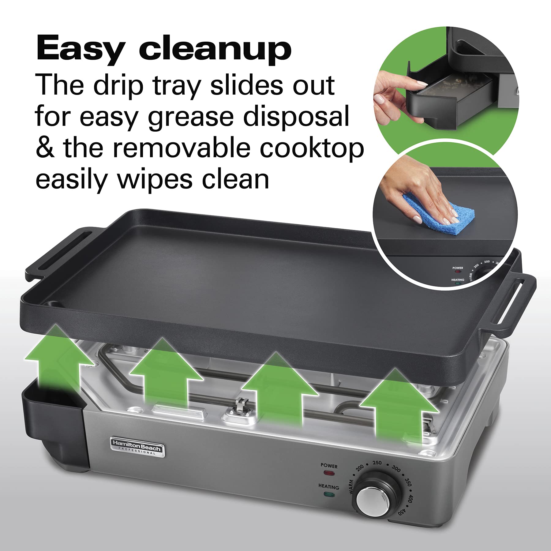 Hamilton Beach Professional Cast Iron Indoor Electric Grill & Griddle - 10