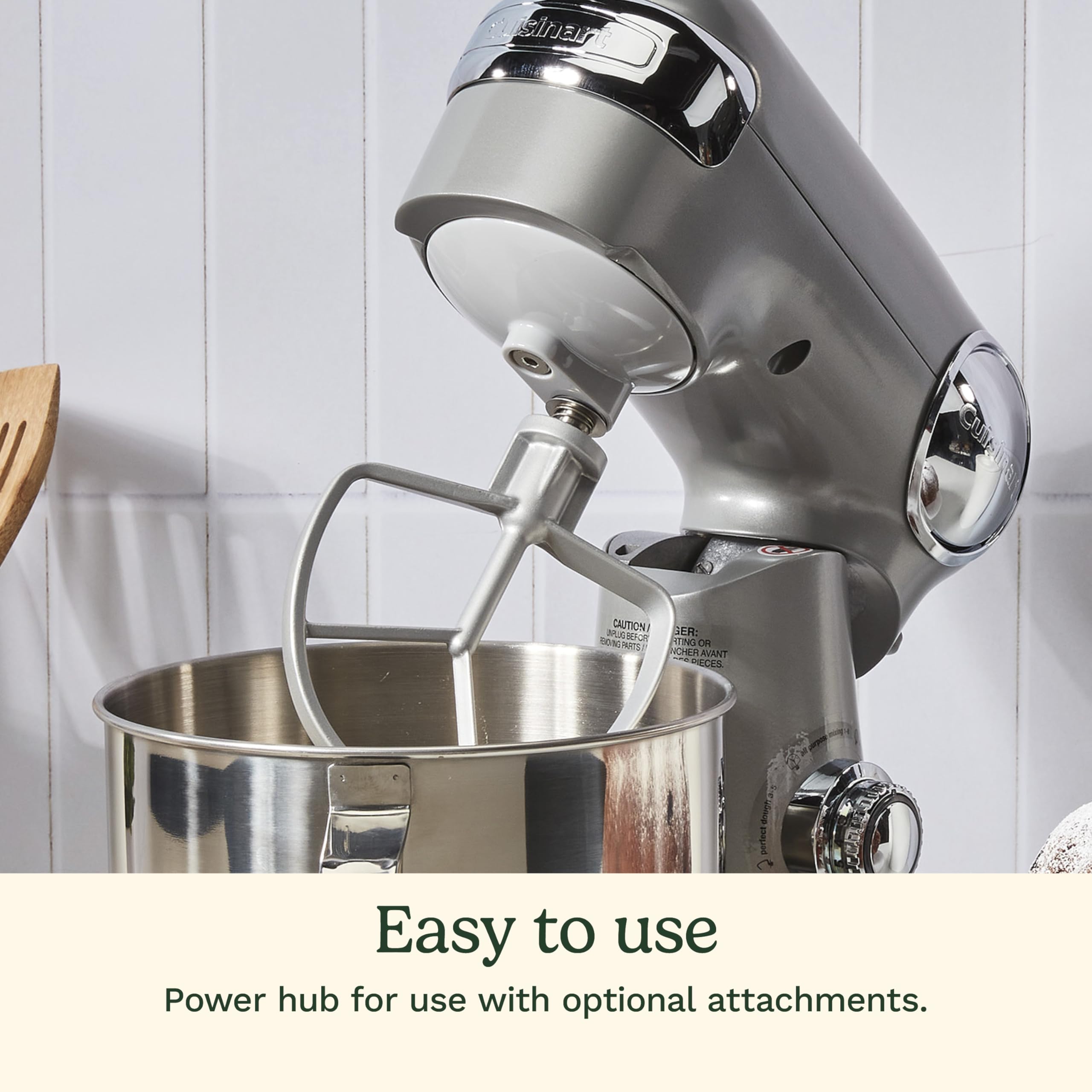 Cuisinart SM-50BC 5.5-Quart Stand Mixer with 12 Speeds - Includes Chef's Whisk, Flat Paddle, Dough Hook & Splash Guard - Silver Lining - Perfect for Baking Bread, Cakes & Cookies at Home