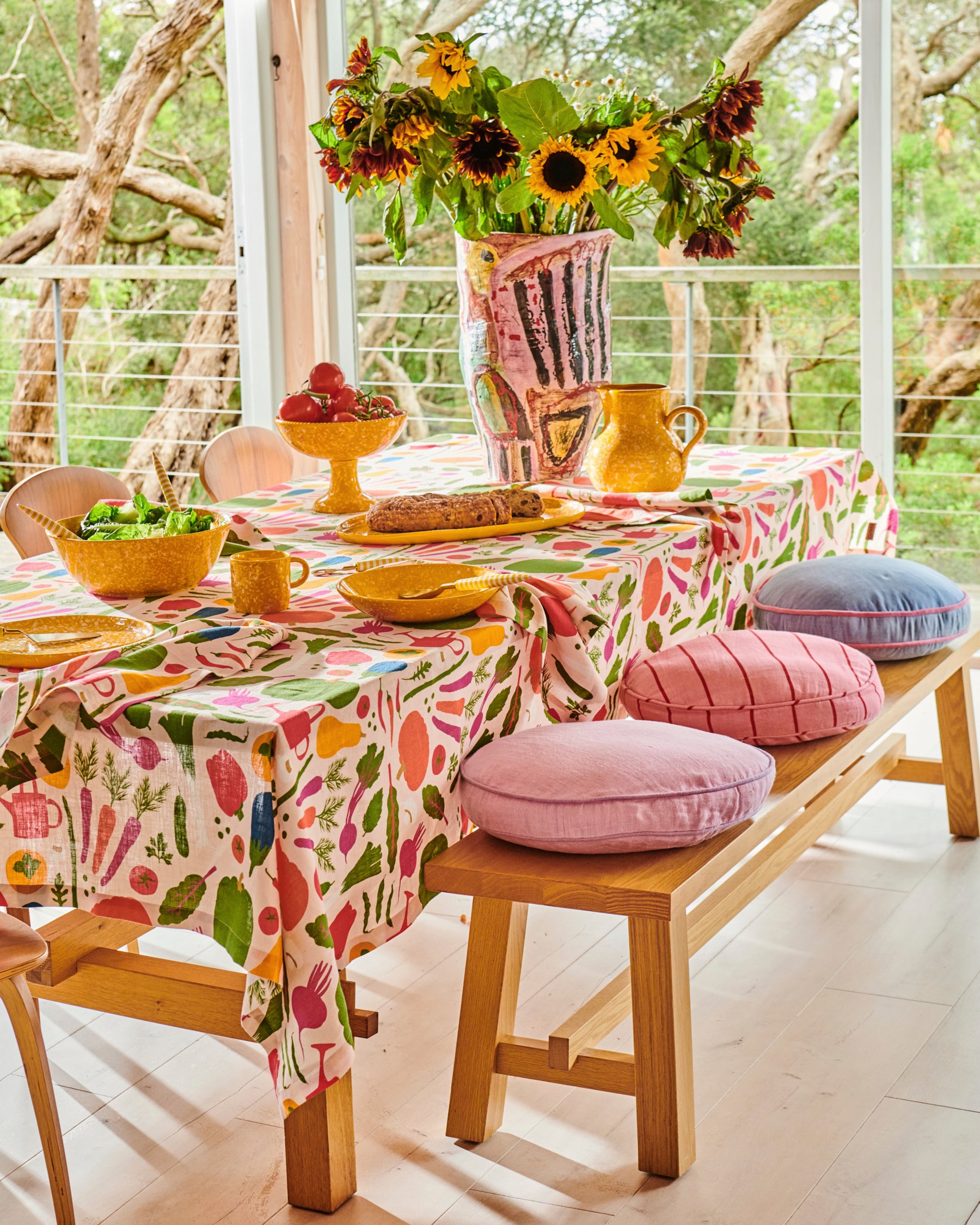 Premium Kip&Co x Stephanie Alexander Linen Tablecloth - Stephanie's Harvest Collection - Elegant Dining & Outdoor Picnic Table Cover for Home & Parties