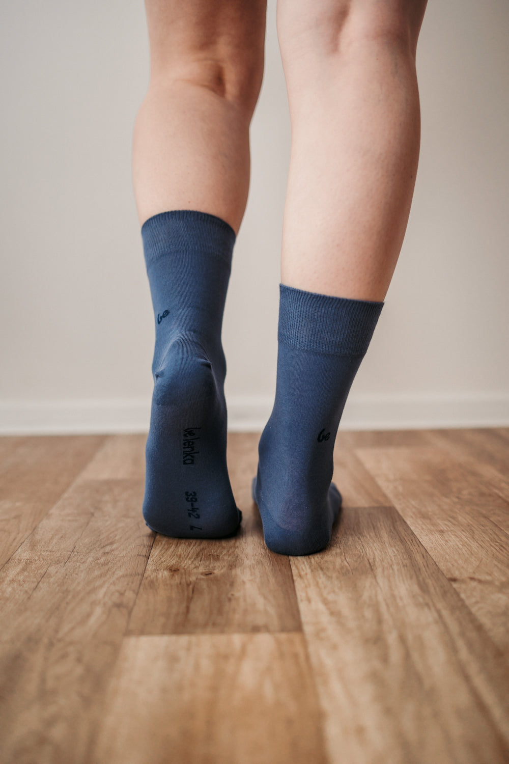 Barefoot Socks for Women & Men - Soft Crew Socks Essentials in Blue - Perfect for Yoga, Running and Home Comfort