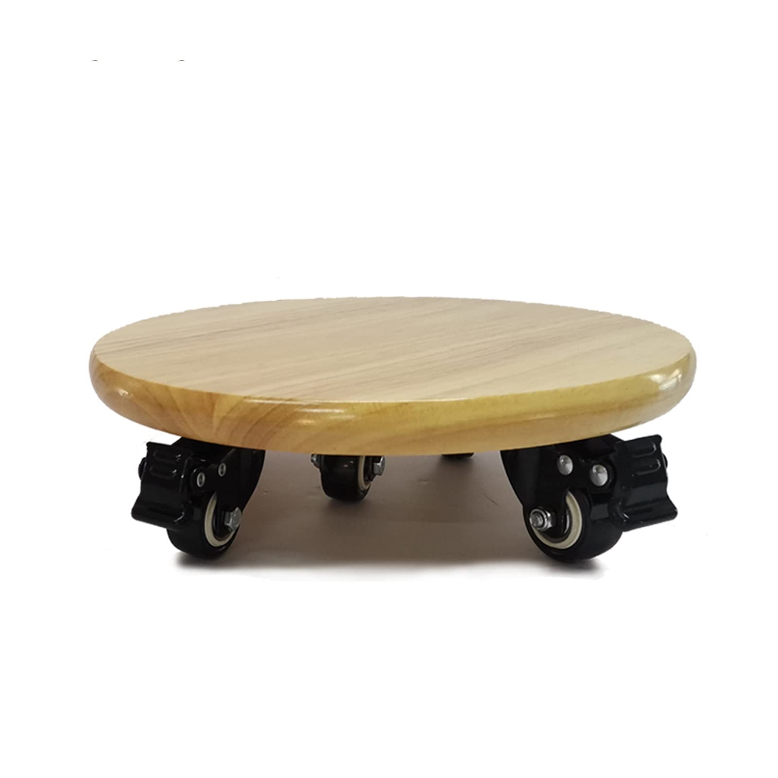 360° Rotating Wooden Planter Stand with Wheels - Round Bonsai Pedestal Display for Indoor & Outdoor Plants (Small Size) | Perfect for Home Decor, Garden, Patio & Living Room Plant Display