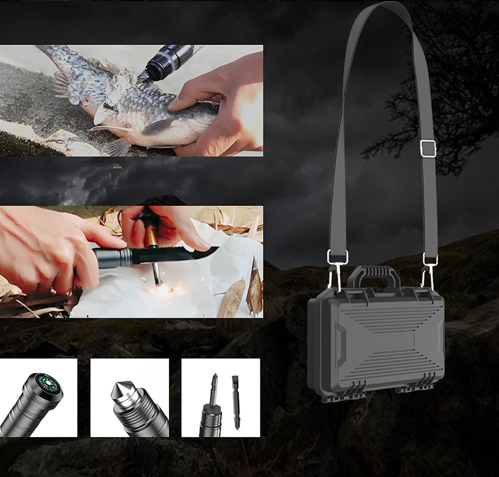Multifunctional Folding Camping Shovel & Survival Axe Tool Set - High Carbon Stainless Steel Shovelhead with Storage Pouch - Perfect for Outdoor Adventures, Camping, Hiking, Cycling & Emergency Preparedness