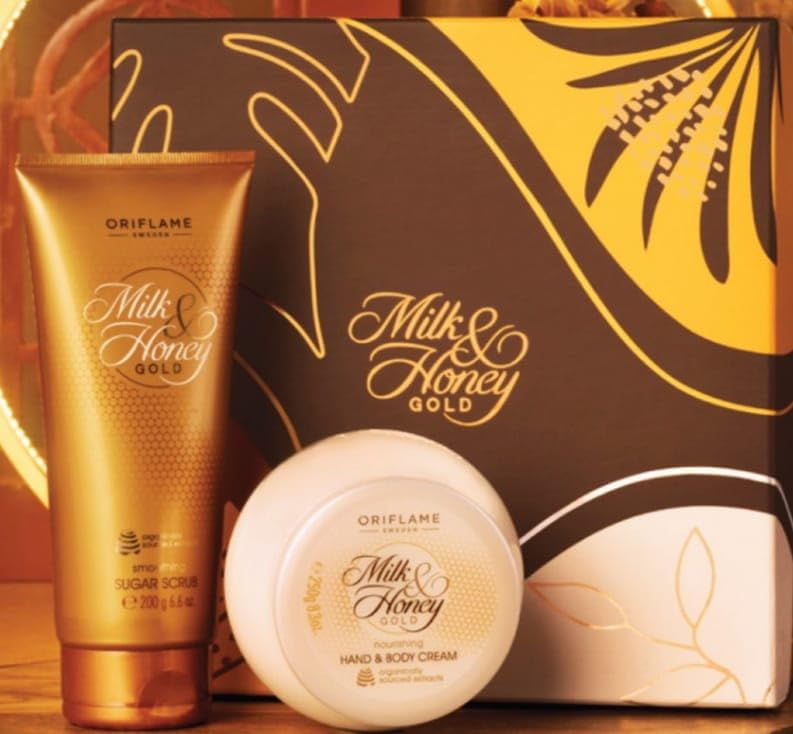 Organic Milk & Honey Sugar Scrub & Body Cream Set - Exfoliating & Moisturizing Skincare Duo for Soft, Glowing Skin - Perfect for Spa Day, Self-Care Routine & Gift Giving