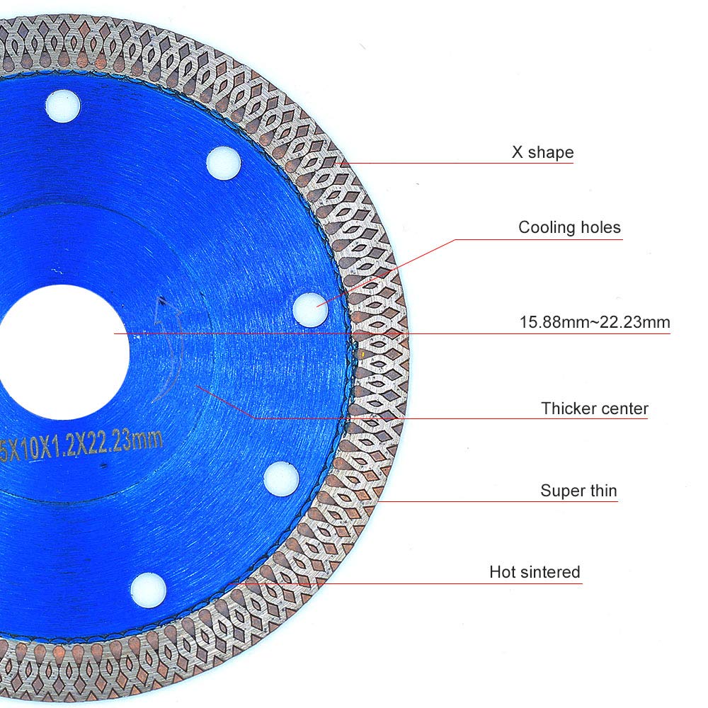 4.5 Inch Ultra Thin Diamond Tile Saw Blade - Premium Porcelain, Granite & Marble Cutting Disc (4.5in) - Perfect for Wet/Dry Cutting, DIY Home Renovation & Professional Tile Installation