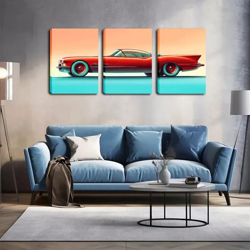 3-Piece Framed Canvas Wall Art Set - 40x60cm High-Quality Australian-Made Prints - Modern Car & Attractive Artwork - Ready to Hang for Living Room, Bedroom, or Office Decor