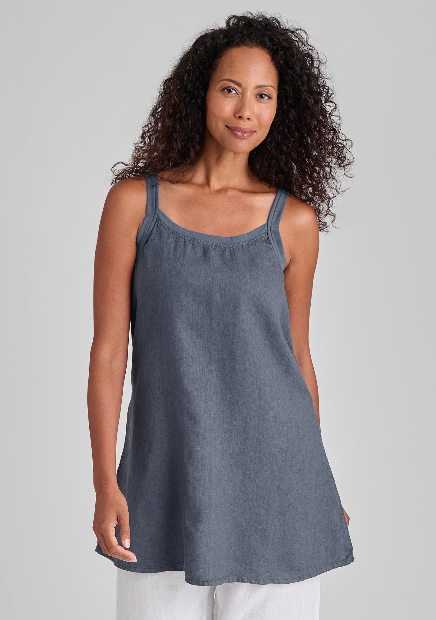 Upward Tunic Linen Tank Top - Women's Breathable Summer Blouse for Casual Wear, Beach Outfits & Boho Style