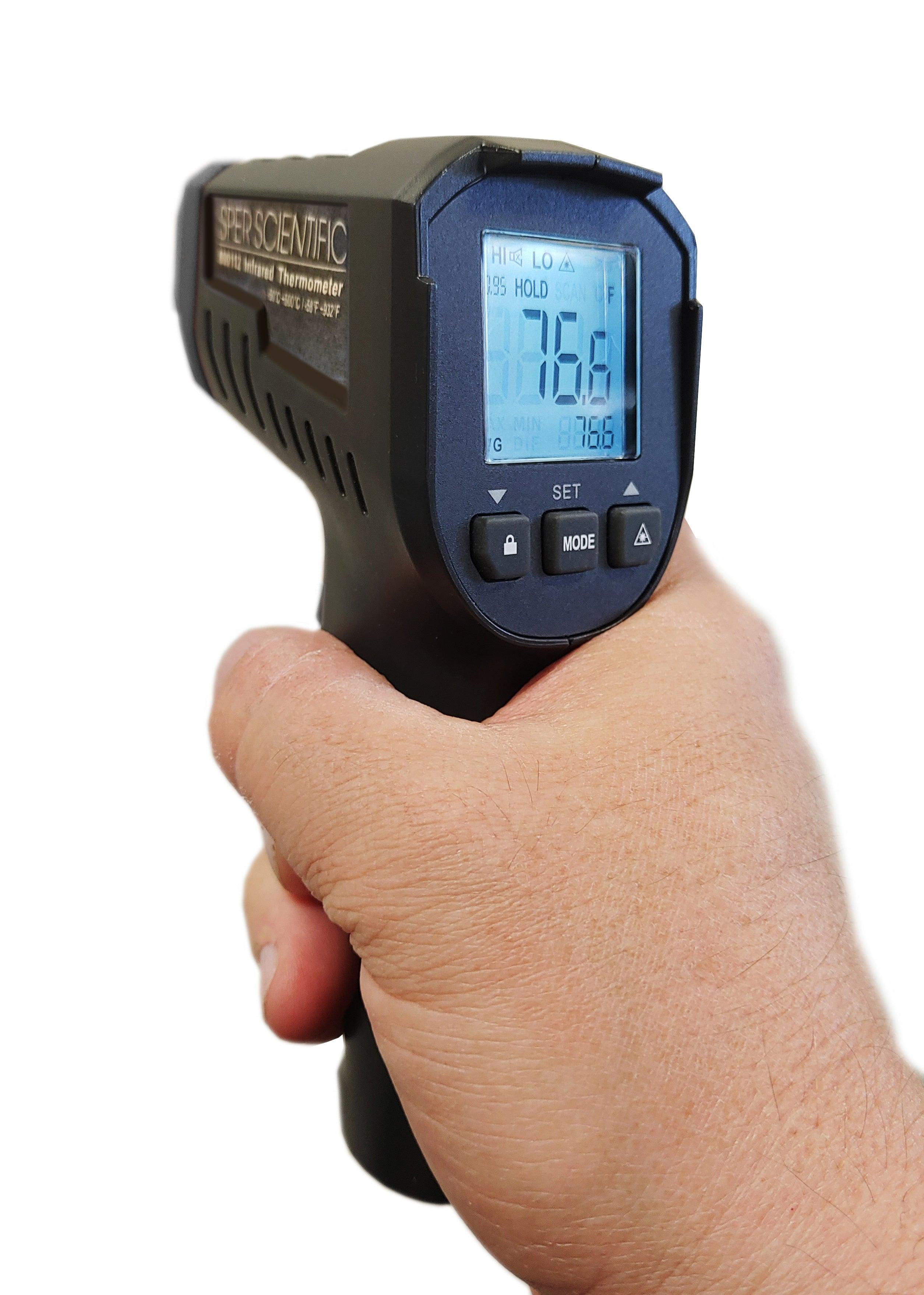 Non-Contact Infrared Thermometer Gun -12:1 Distance Ratio, -58°F to 932°F (-50°C to 500°C) for Accurate Temperature Readings - Perfect for Cooking, HVAC, Automotive & Home Use