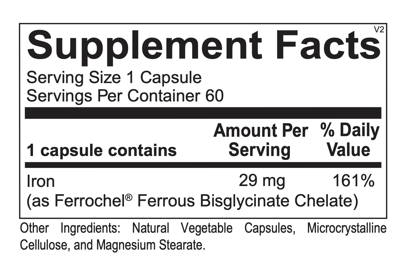 Reacted Iron 60 Capsules Supplement - Supports Energy, Immunity & Blood Health - Ideal for Active Lifestyles & Wellness Routines