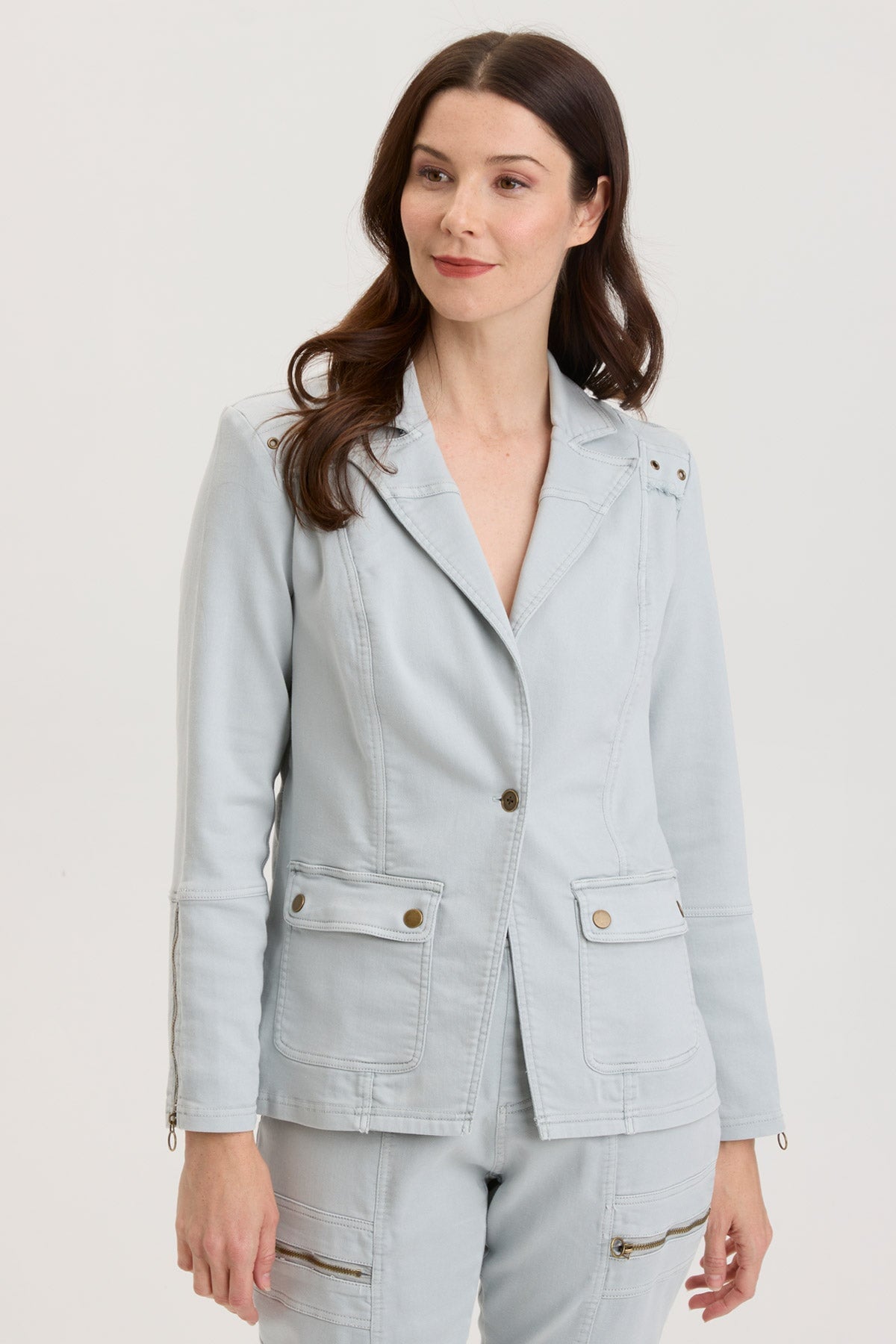 Terrwyn Blazer Sea Wind Pigment - Premium Women's Fashion Blazer for Office & Evening Wear | Elegant Jacket for Business, Cocktail Parties & Special Occasions