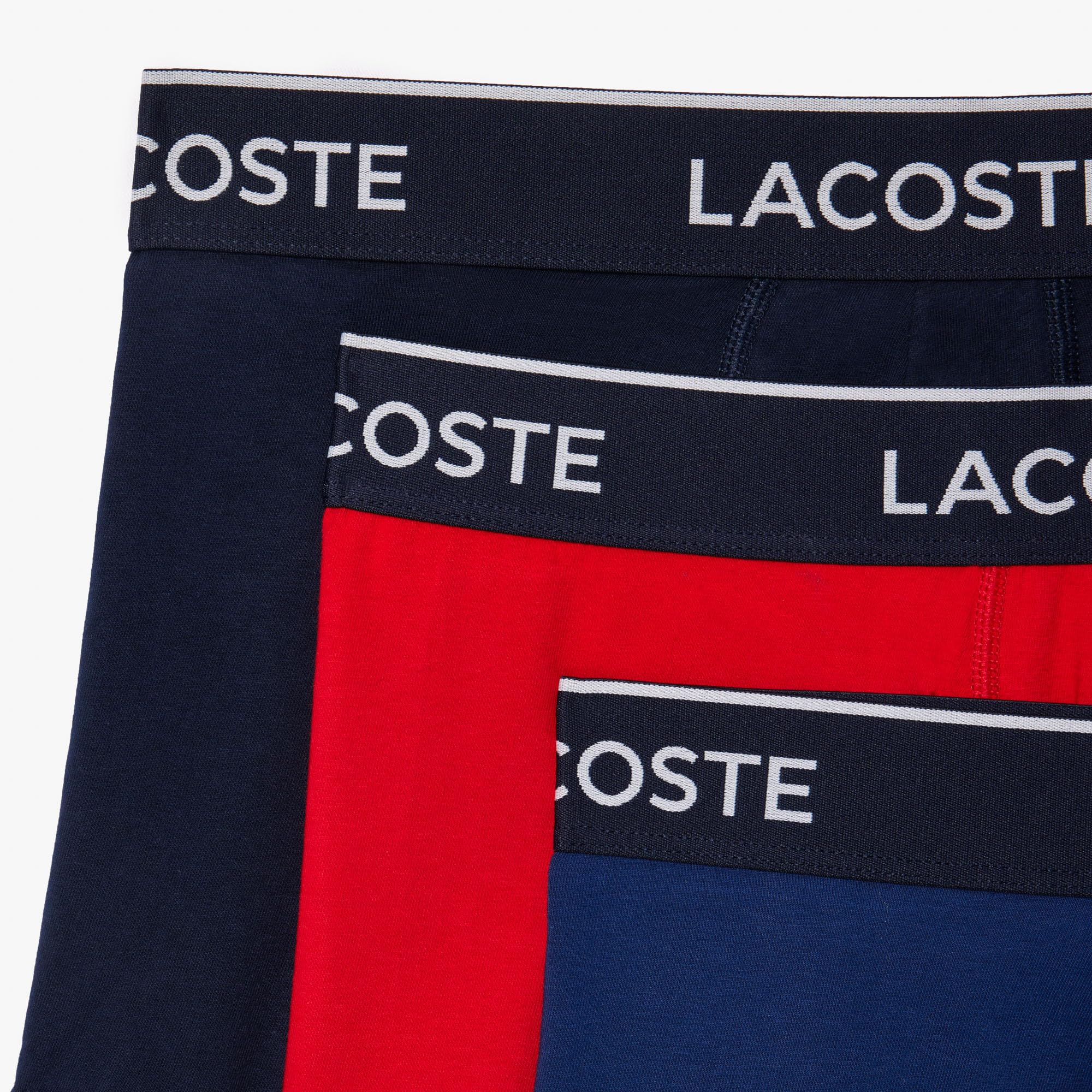 Lacoste Men's Cotton Stretch Essential Underwear Trunks 3-Pack - Soft Breathable Boxer Briefs for Everyday Comfort & Active Lifestyle
